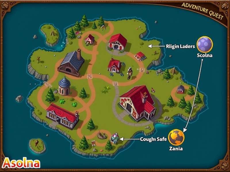 Assolna Adventure Quest world map